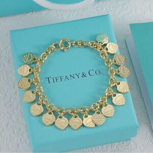 Tiffany&Co. Gold Heart Charm Bracelet